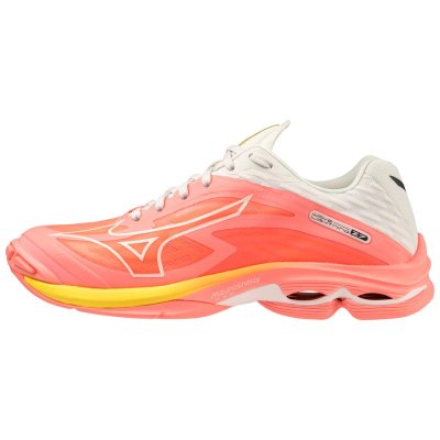 Zapatillas Para Voleibol Mizuno WAVE Lightning Z7 Mujer Coral / Negros / Amarillos - Chile M264FPYO
